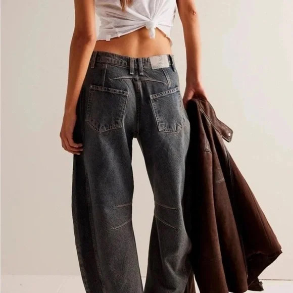 We The Free Indigo Lucky You Barrel Jeans - Picture 1 of 10